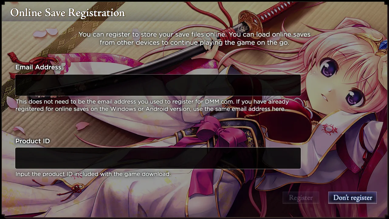 Cloud saves registration
